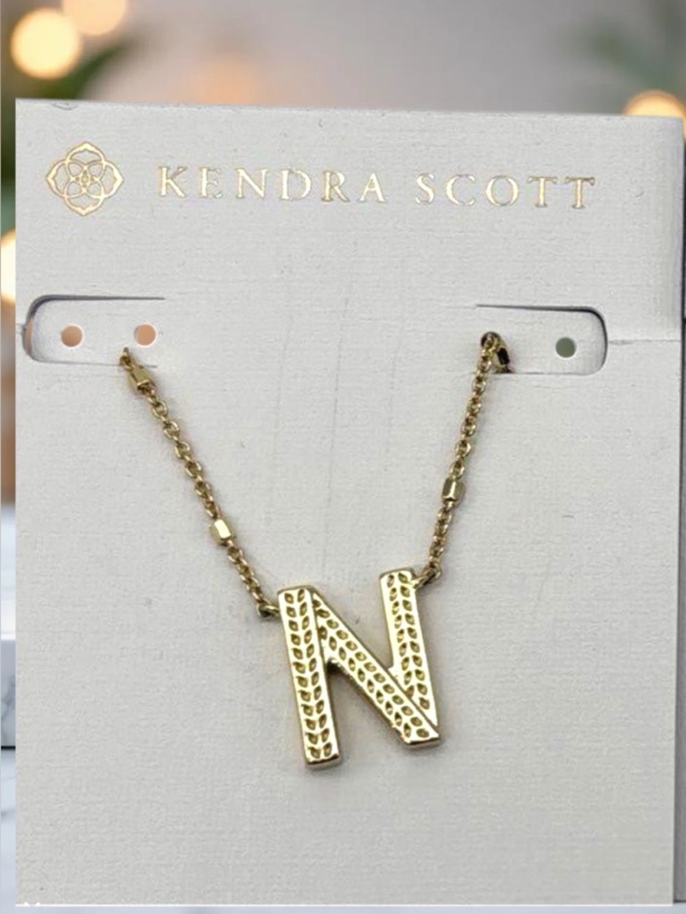Kendra Scott Gold Initial 'N' Pendant Necklace